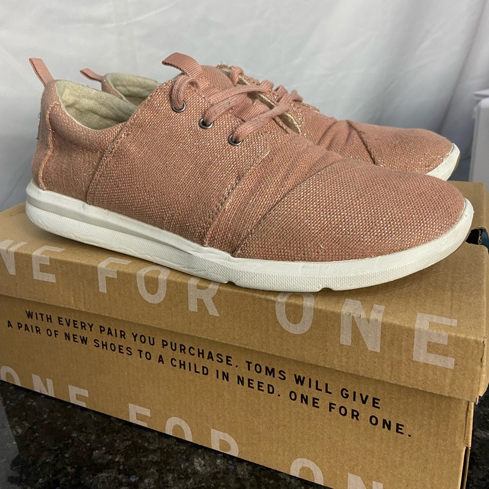 TOMS DEL REY PINK METALLIC JUTE sz. 9 women